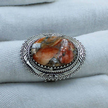 Orange Oyster Turquoise Sterling Silver Ring