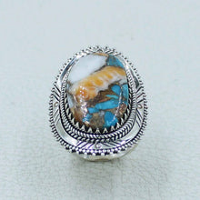 Spiny Oyster Turquoise Silver Ring