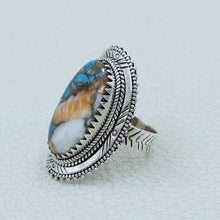 Spiny Oyster Turquoise Silver Ring