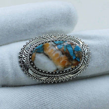 Spiny Oyster Turquoise Silver Ring