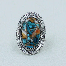 Spiny Oyster Turquoise Silver Ring