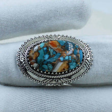 Spiny Oyster Turquoise Silver Ring