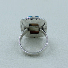 Turquoise Spiney Oyster Silver Ring Size 10