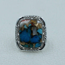 Spiny Oyster Turquoise Ring Size 10