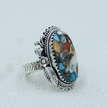 Antique Designer Spiny Oyster Turquoise Ring Size 10
