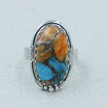 Spiny Oyster Turquoise Silver Ring Size 9