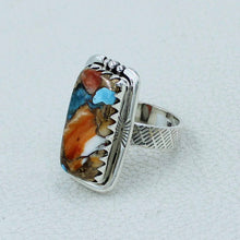 Turquoise Spiney Oyster Silver Rings