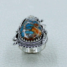 Spiny Oyster Turquoise Silver Ring