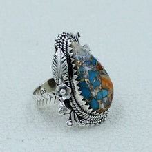 Spiny Oyster Turquoise Silver Ring