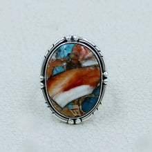 Orange Spiny Oyster Silver Ring