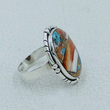 Orange Spiny Oyster Silver Ring
