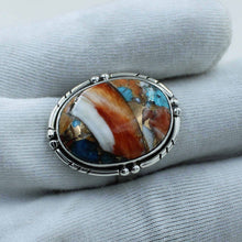 Orange Spiny Oyster Silver Ring