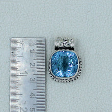Blue Topaz Gemstone Pendant in 925 Sterling Silver Birthstone Necklace