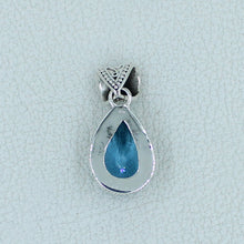 Blue Topaz Solid Sterling Silver Pendant