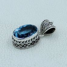 Swiss Blue Topaz Pendant