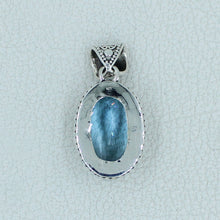 Natural Blue Topaz Silver Pendant