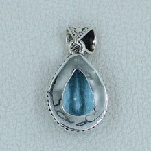 Natural Blue Topaz Silver Pendant