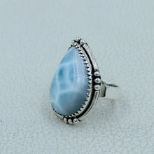 Larimar Sterling Silver Ring - Size 8