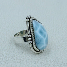 Larimar Sterling Silver Ring - Size 8