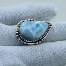 Larimar Sterling Silver Ring - Size 8