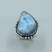 Larimar Sterling Silver Ring - Size 8