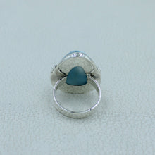 Blue Larimar Sterling Silver Ring Size 9