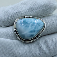 Blue Larimar Sterling Silver Ring Size 9