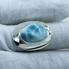 Larimar Solid Sterling Silver Ring Size 8