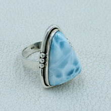 Larimar Sterling Silver Ring Size 9