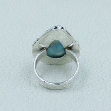 Natural Larimar Solid Sterling Silver Ring Size 8