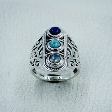 Turquoise, Lapis Lazuli Sterling Silver Ring