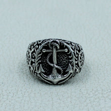 Vintage Anchor Ring Punk Mens Rings