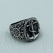 Vintage Anchor Ring Punk Mens Rings
