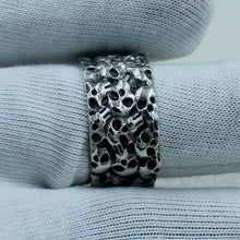 Biker Skull Sterling Silver Ring