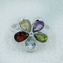 Cluster Gemstone Silver Ring - Gift Ring