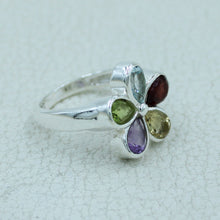Cluster Gemstone Silver Ring - Gift Ring