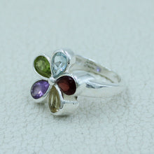 Cluster Gemstone Silver Ring - Gift Ring