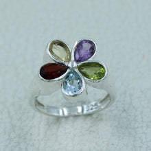 Cluster Gemstone Silver Ring - Gift Ring