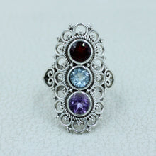 Three Stone Sterling Silver Ring