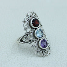 Three Stone Sterling Silver Ring