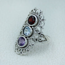 Three Stone Sterling Silver Ring