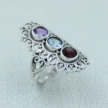 Three Stone Sterling Silver Ring