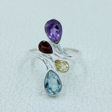 Buy Multi Gemstone Sterling Silver Ring