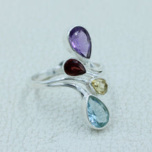 Buy Multi Gemstone Sterling Silver Ring