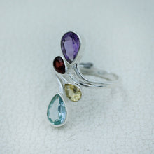Buy Multi Gemstone Sterling Silver Ring