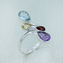 Buy Multi Gemstone Sterling Silver Ring