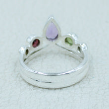 Natural Peridot Amethyst Garnet Blue Topaz and Citrine Multi Stone Ring