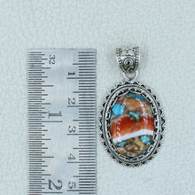 Spiny Oyster Turquoise Silver Pendant