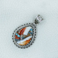 925 Silver Spiny Oyster Turquoise Pendant