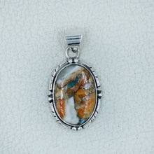 Orange Spiny Oyster Turquoise Pendant
